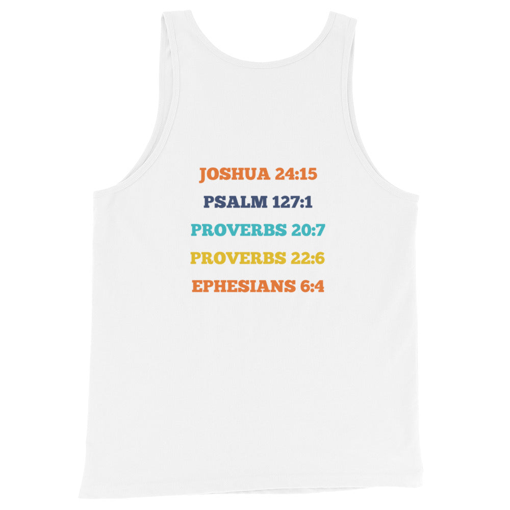 He is Dad Tank Top - White - Back View