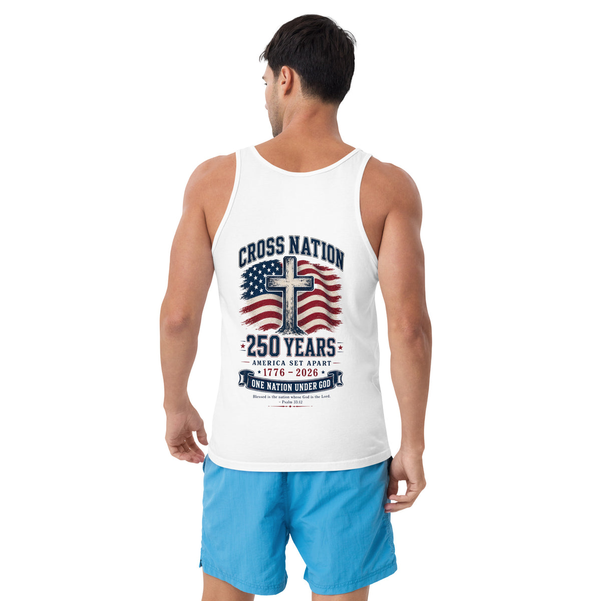 Men's America 250th Tank Top - White - Back View