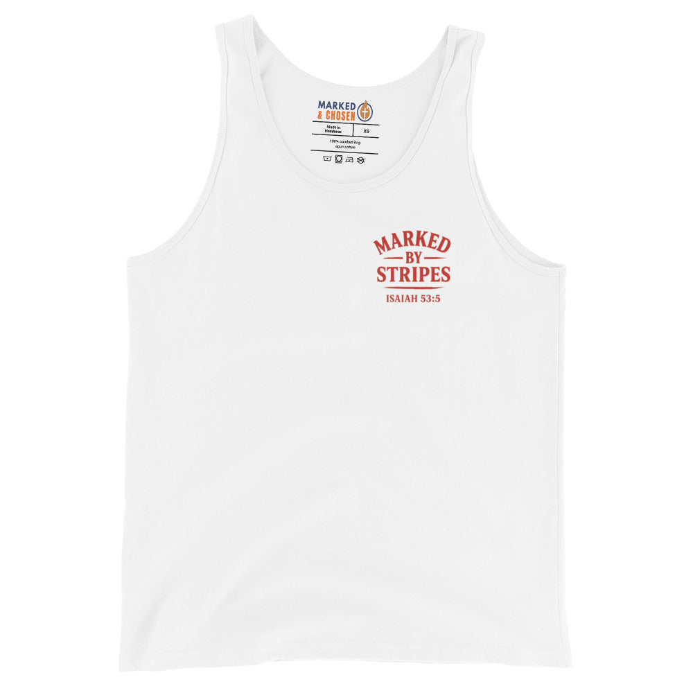 Men's Marked by Stripes Tank Top - White - Front View