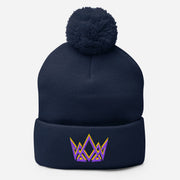 Royalty Pom Pom Beanie - Navy - Front View 2