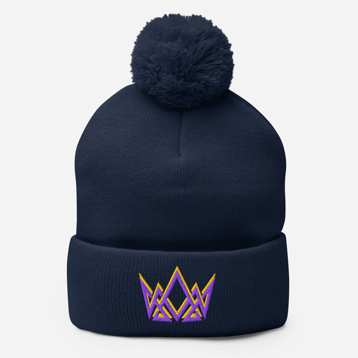 Royalty Pom Pom Beanie - Navy - Front View 2