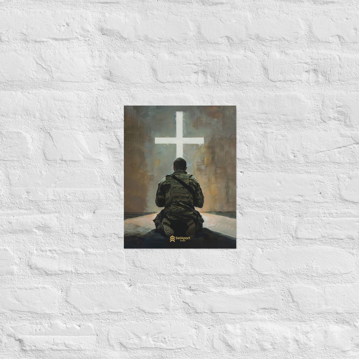 Praying Soldier Poster - 11″×14″ - Front View