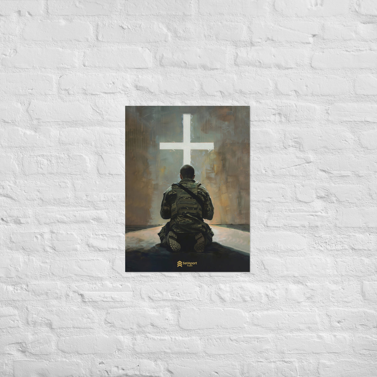 Praying Soldier Poster - 18″×24″ - Front View