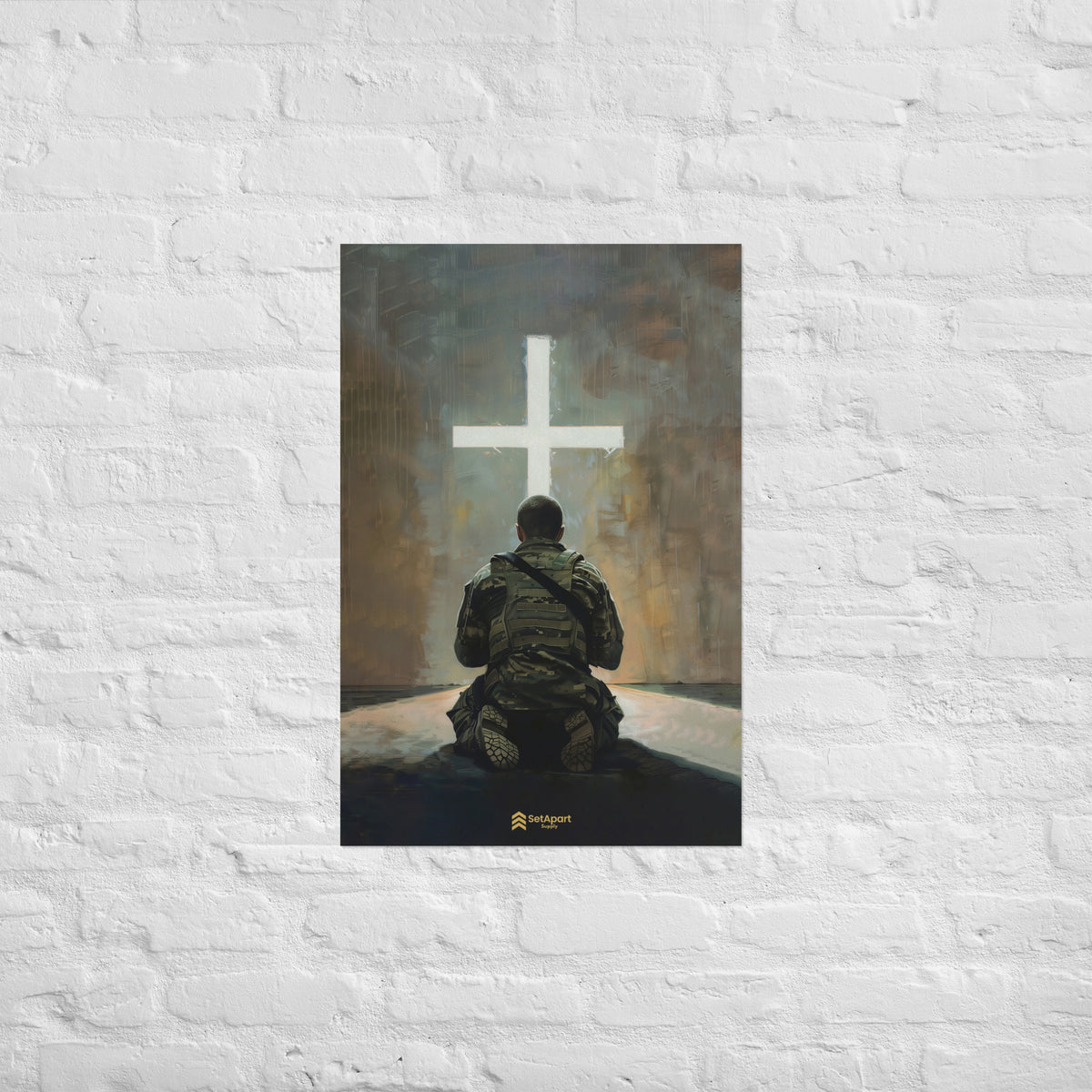 Praying Soldier Poster - 20″×30″ - Front View