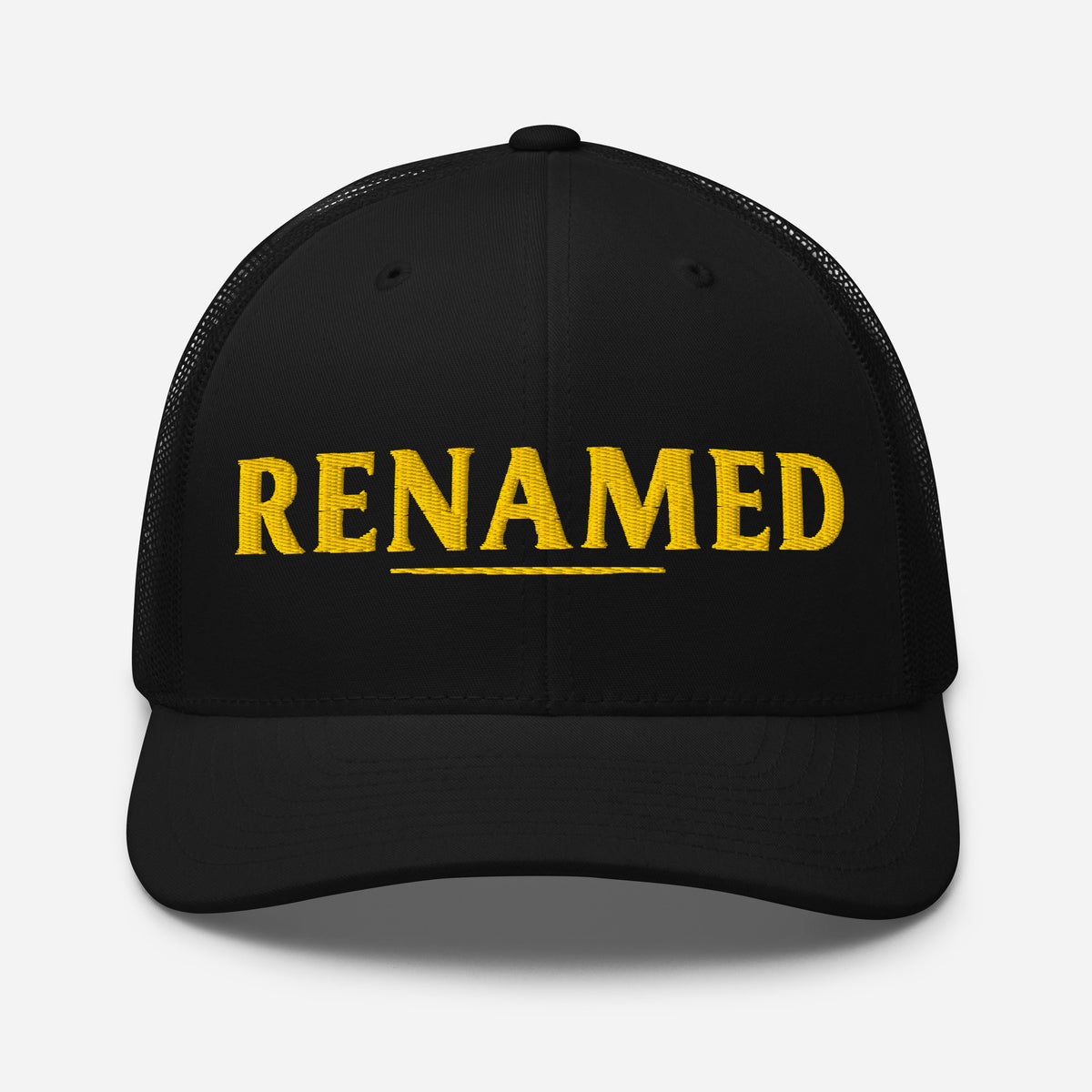 Renamed Trucker Cap - Black - Front View