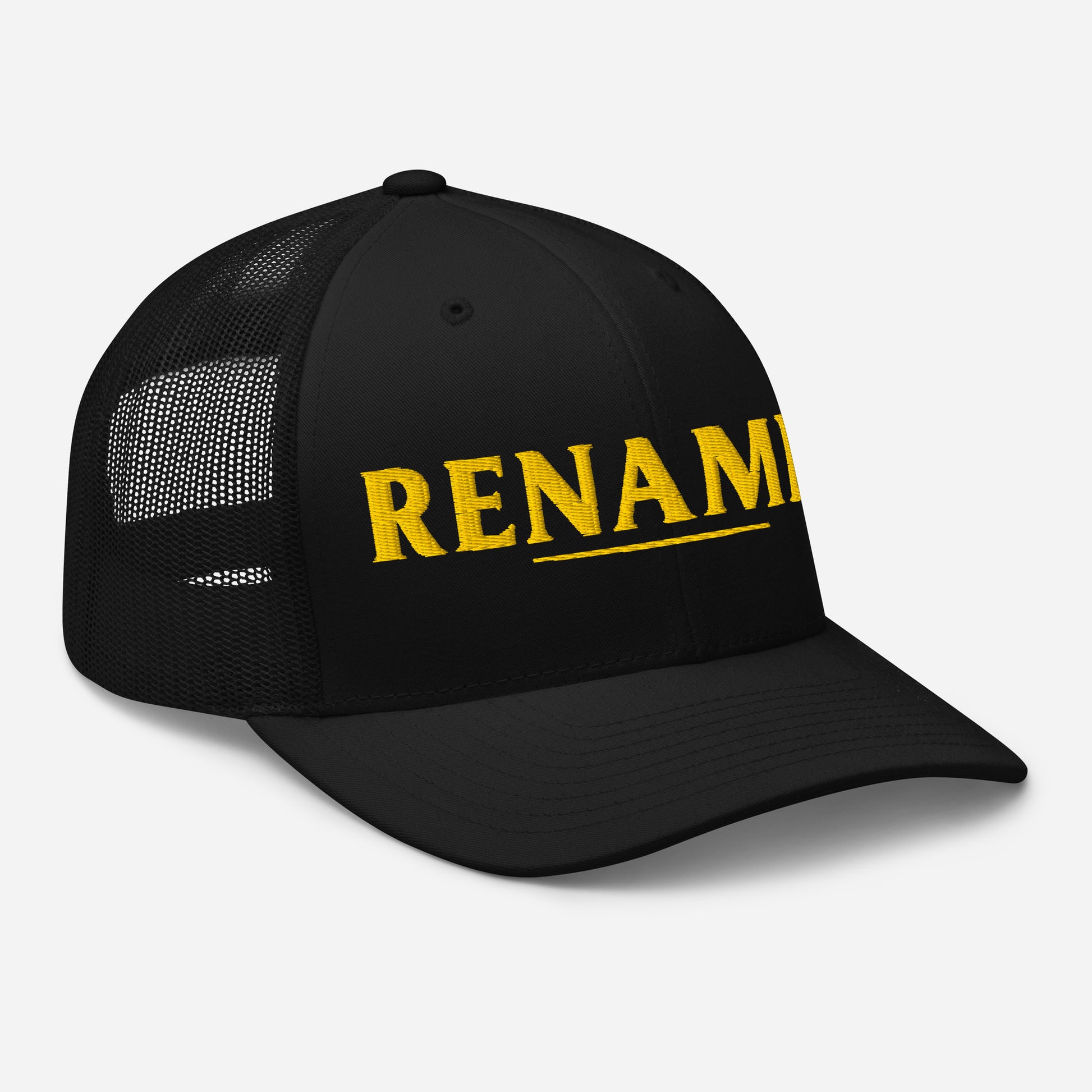 Renamed Trucker Cap - Black - Right Front View