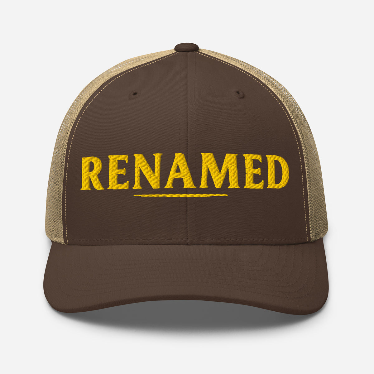Renamed Trucker Cap - Brown/ Khaki - Front View