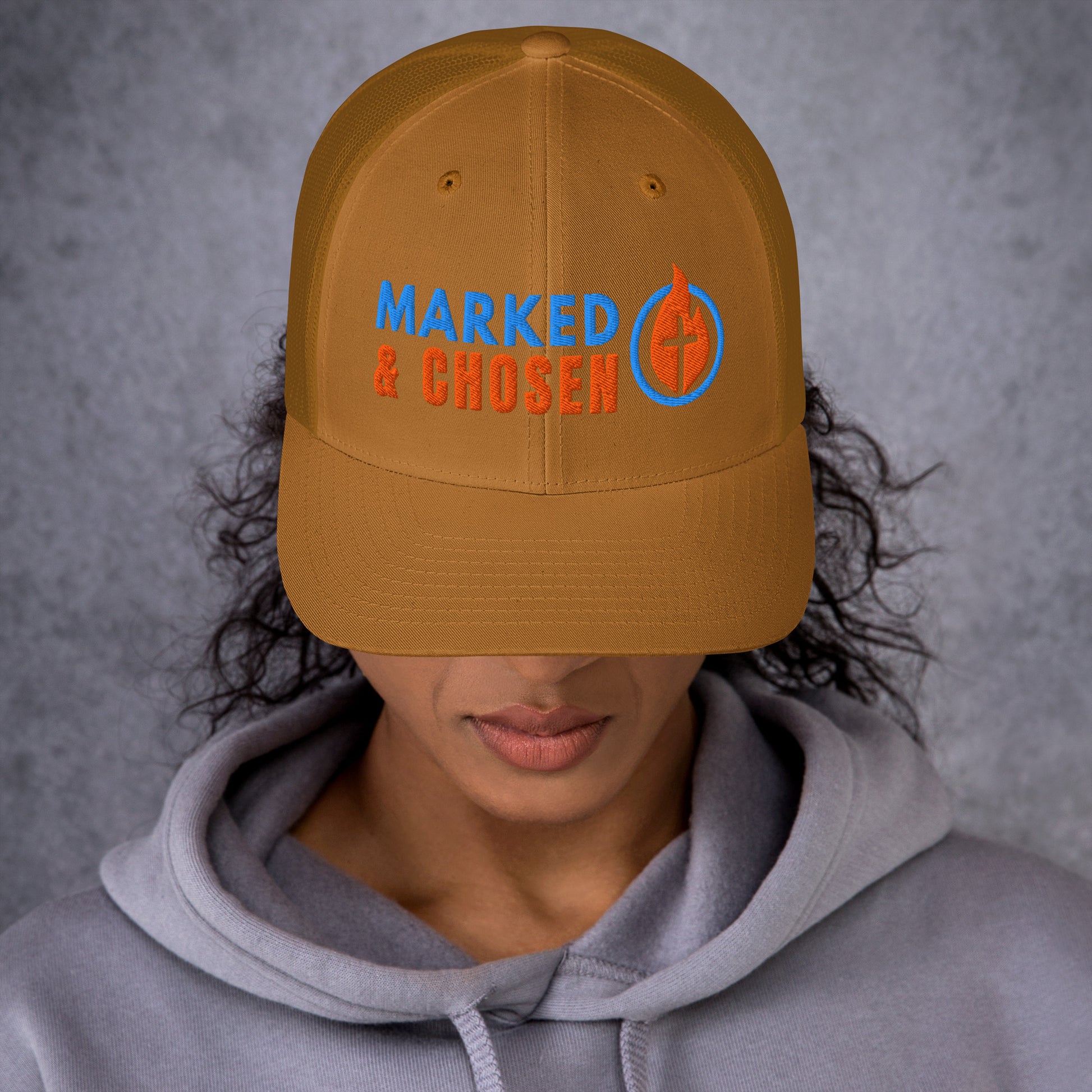 Marked & Chosen Trucker Cap - Caramel - Front View