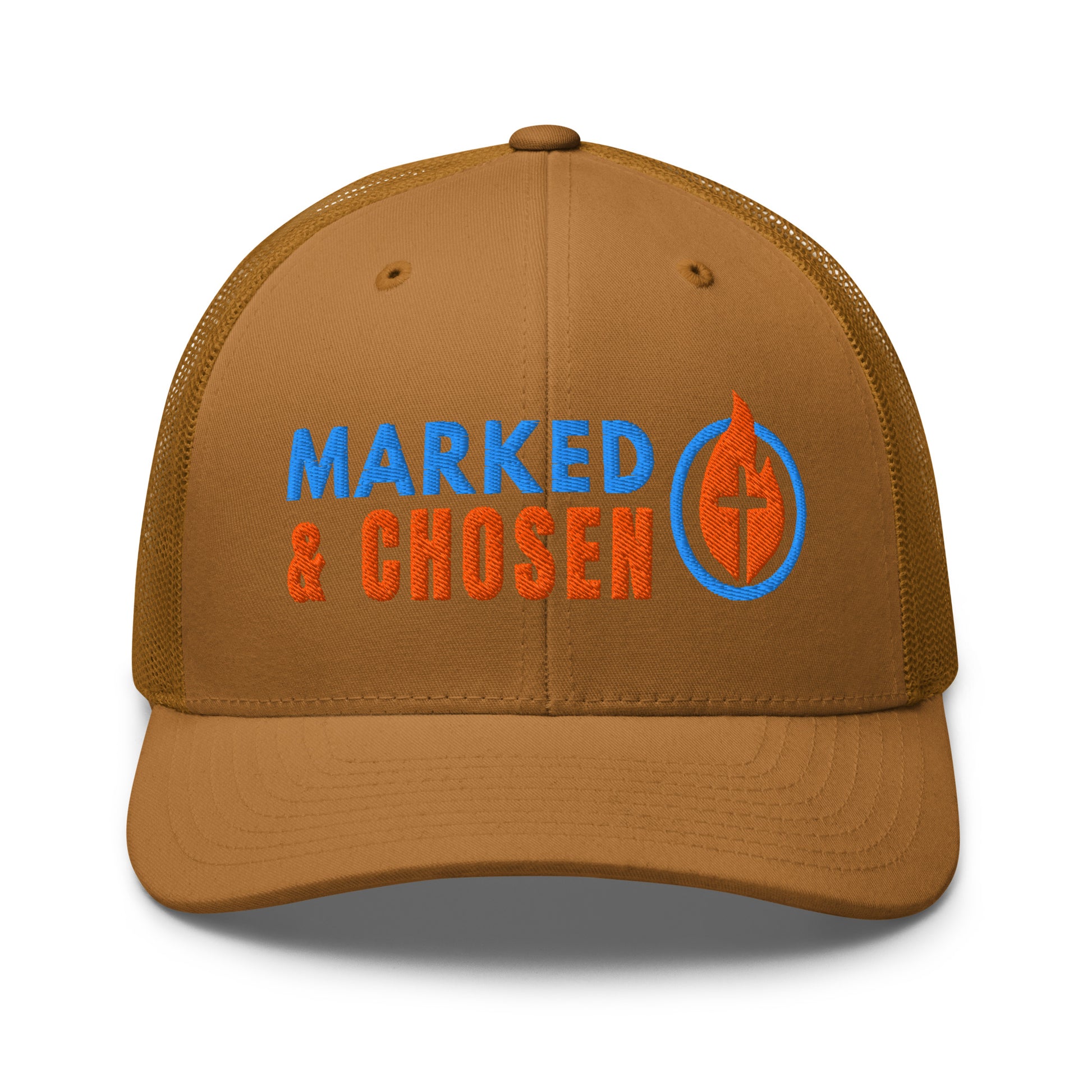 6606T Retro Trucker Navy Marked & Chosen Logo front facing
