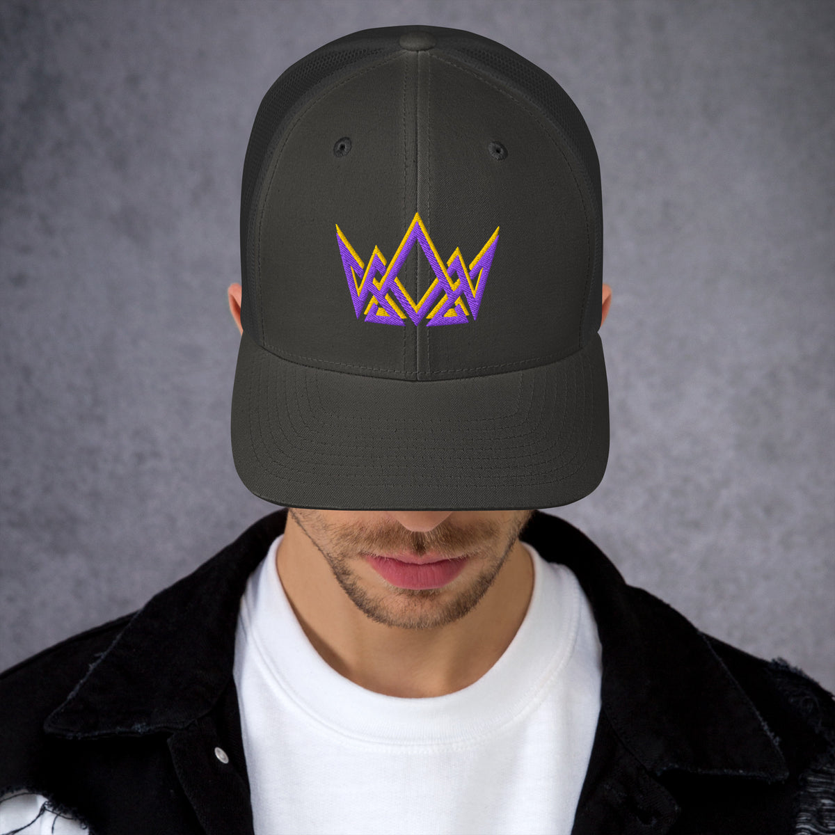 Royalty Trucker Cap - Charcoal - Front View