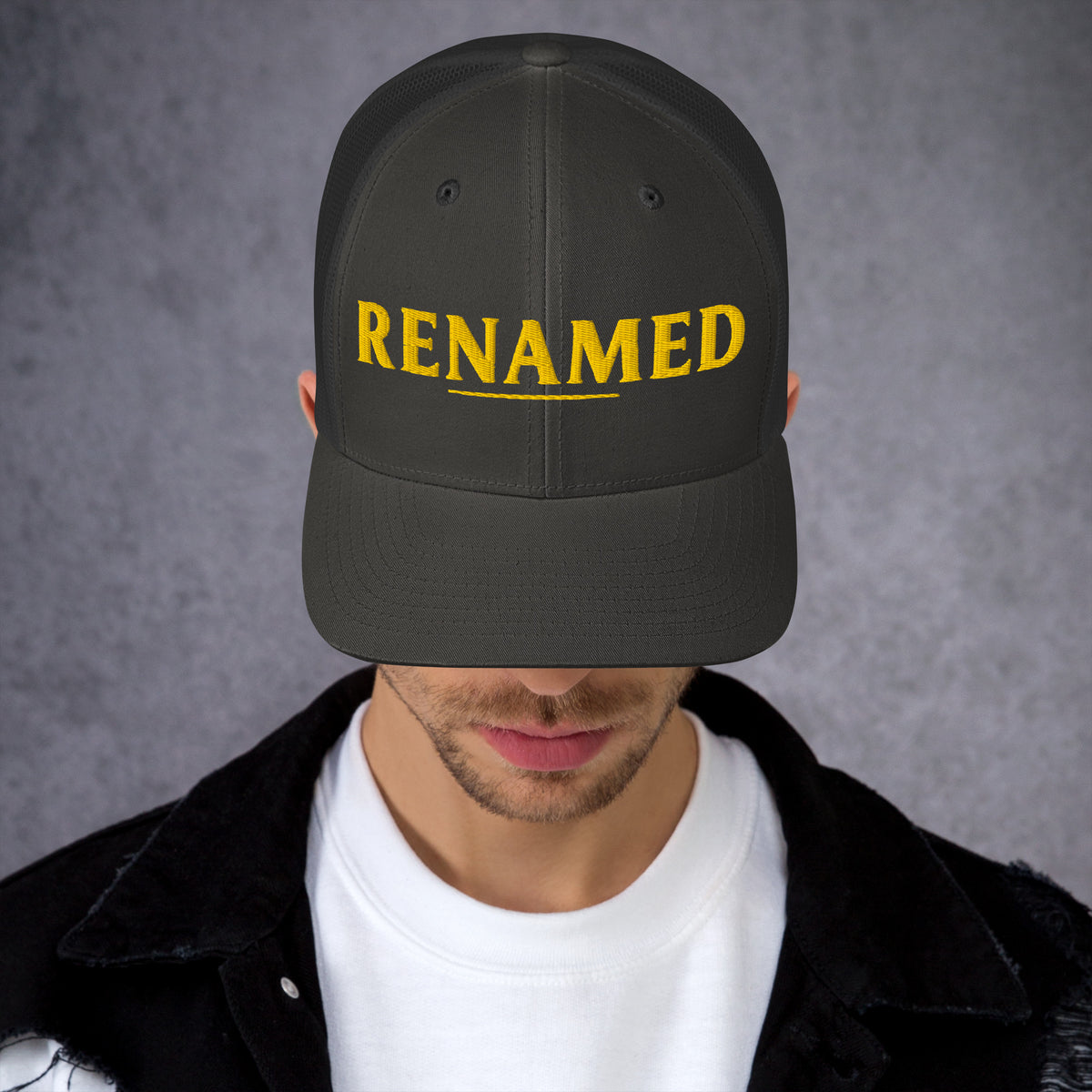 Renamed Trucker Cap - Charcoal - Front View