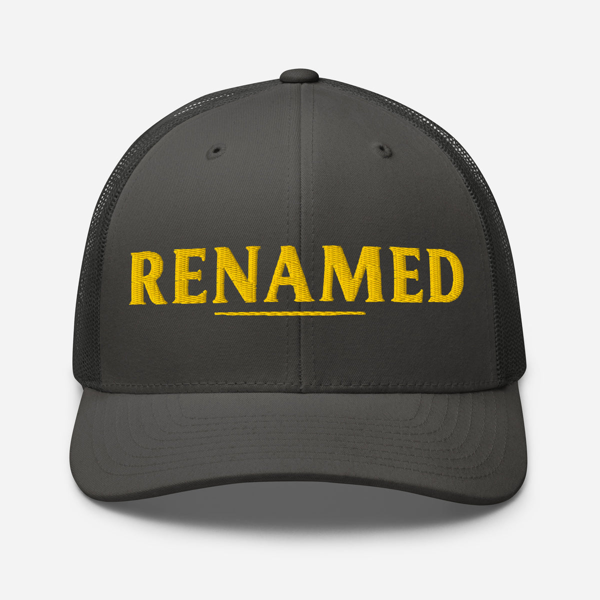 Renamed Trucker Cap - Charcoal - Front View 2