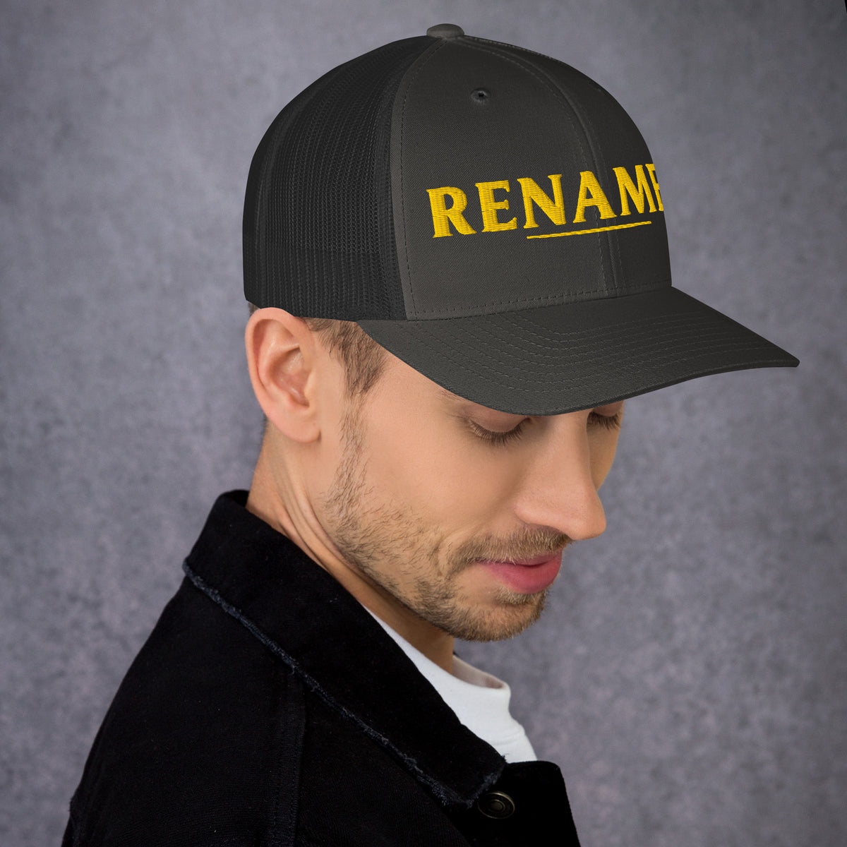 Renamed Trucker Cap - Charcoal - Right Side View