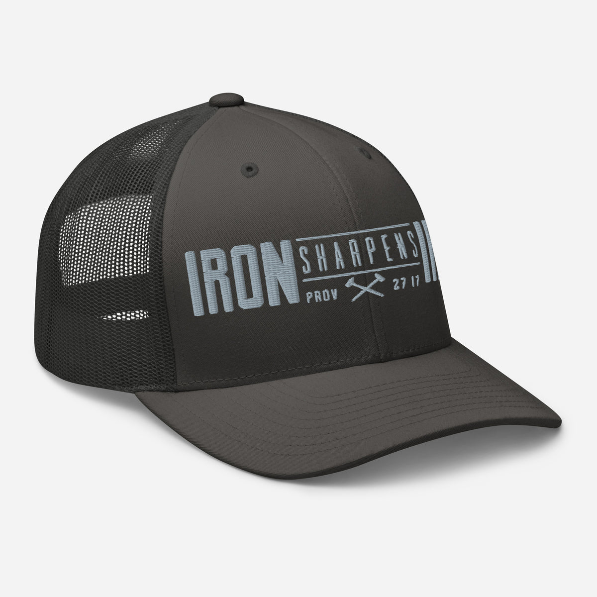 Men's Iron Sharpens Iron Trucker Cap - Charcoal - Right Front View