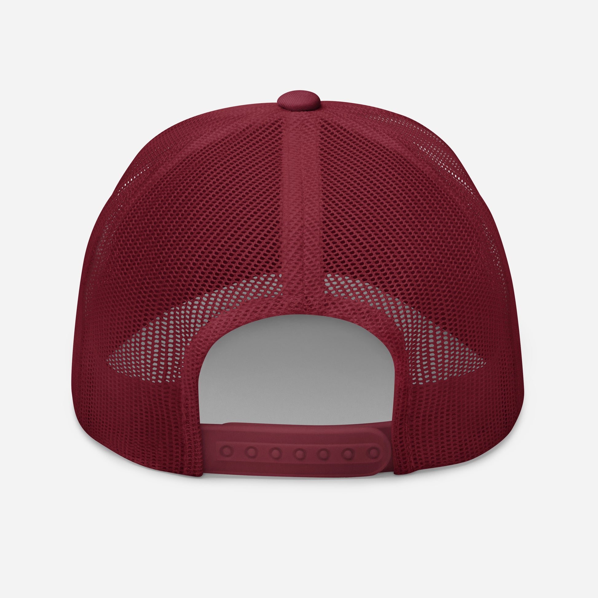 Through Him Trucker Cap - Cranberry - Back View
