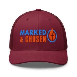 6606T Retro Trucker Cranberry Marked & Chosen Logo front facing