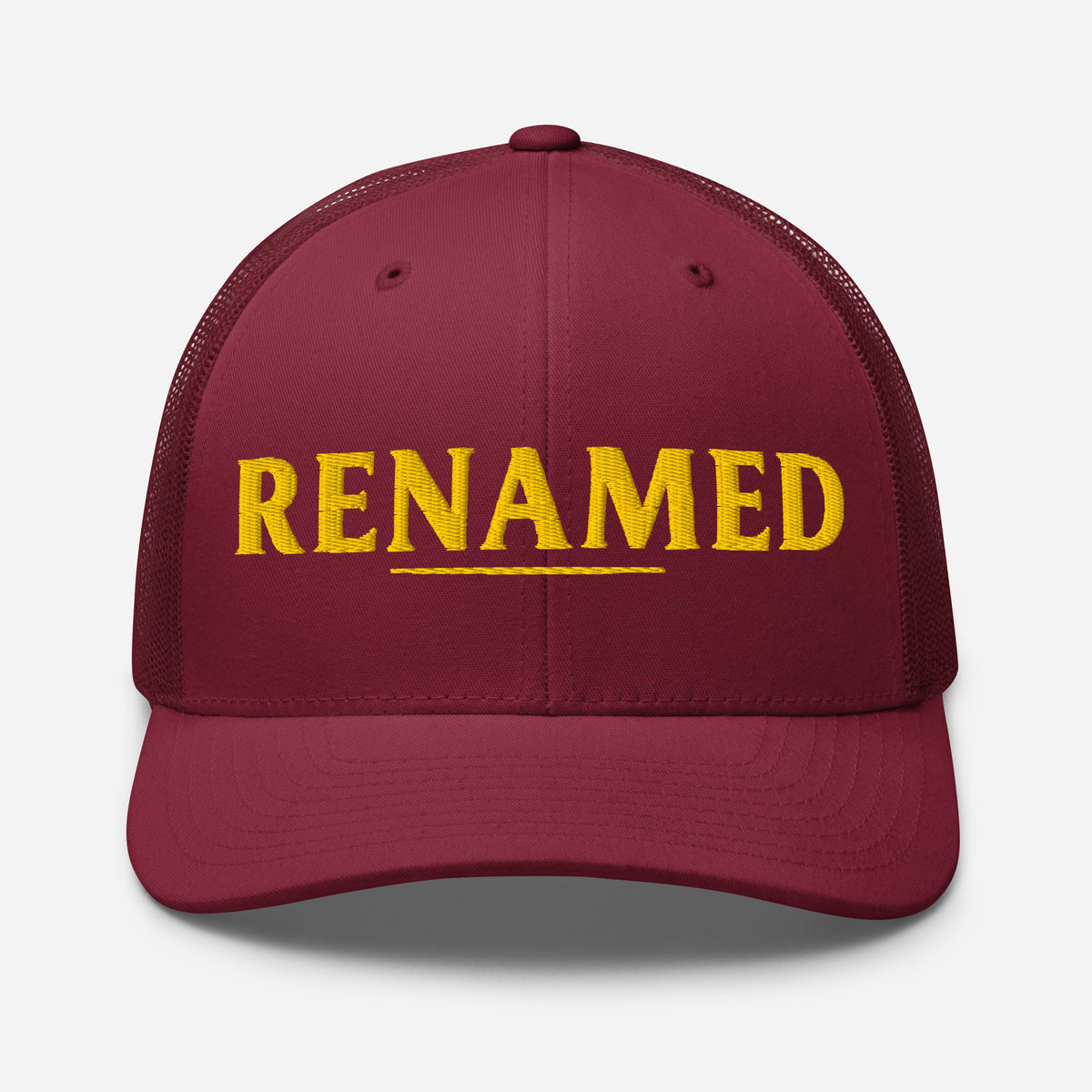 Renamed Trucker Cap - Cranberry - Front View