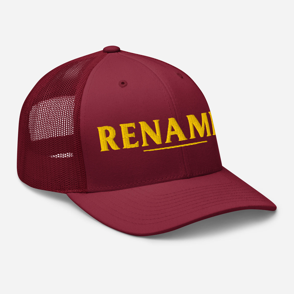 Renamed Trucker Cap - Cranberry - Right Front View