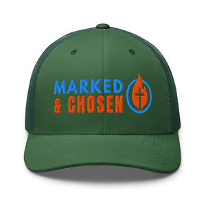 6606T Retro Trucker Evergreen Marked & Chosen Logo front facing