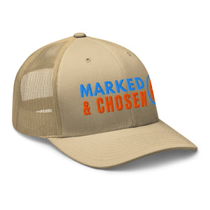 6606T Retro Trucker Khaki Marked & Chosen Logo right front facing
