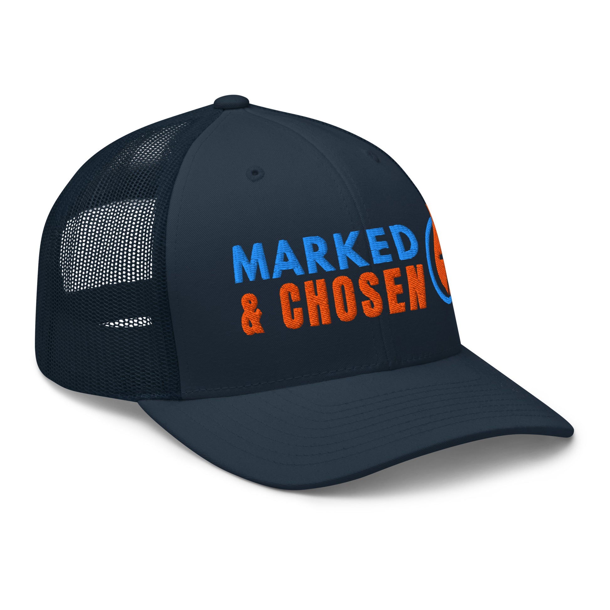 6606T Retro Trucker Navy Marked & Chosen Logo right front
