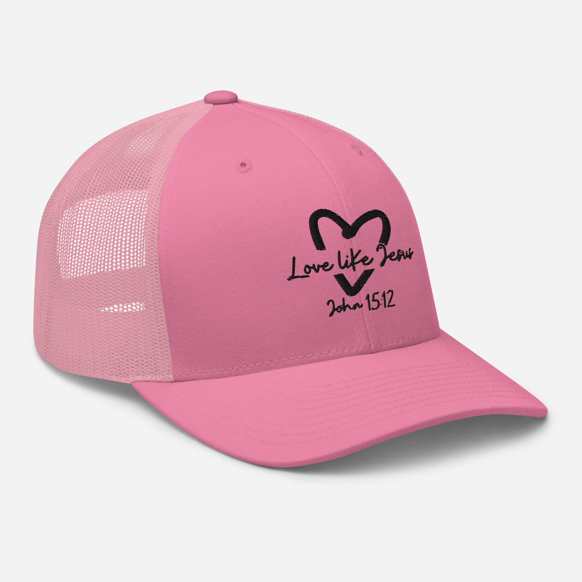 Love Like Jesus Trucker Cap - Pink - Right Front View