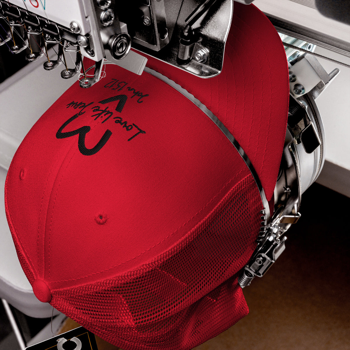 Love Like Jesus Trucker Cap - Red - Front View 2