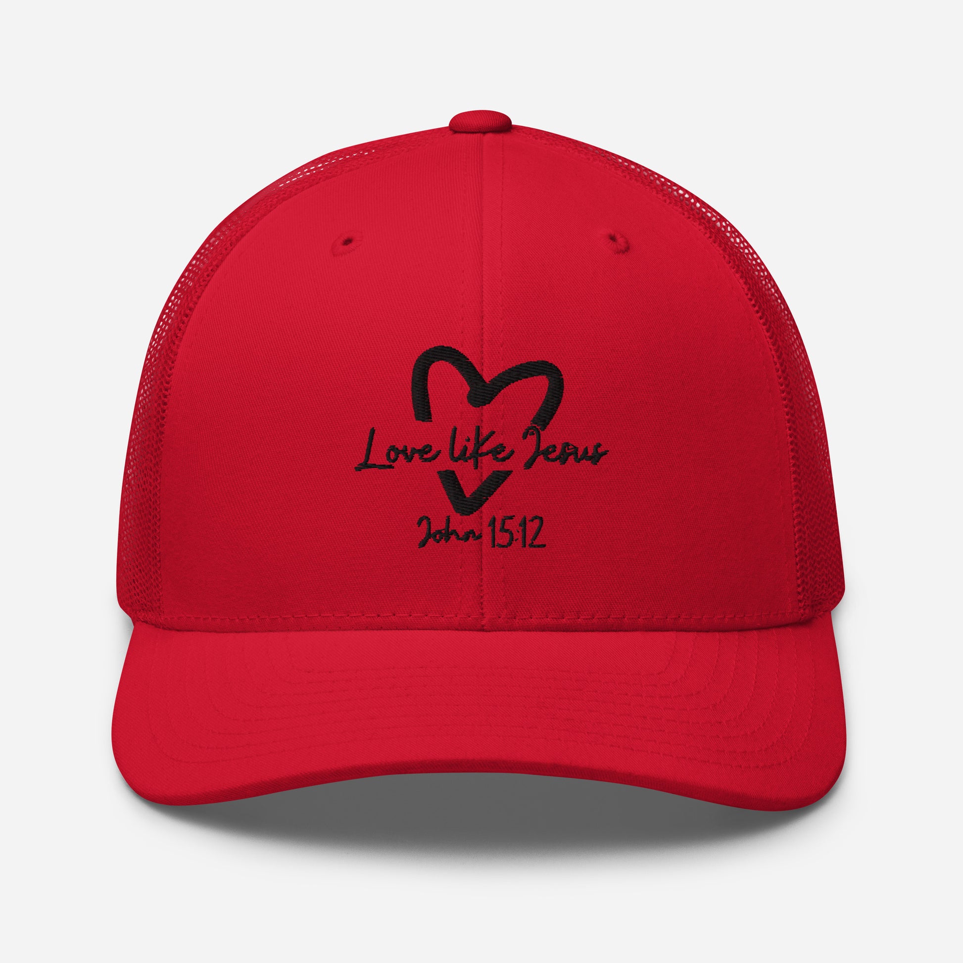 Love Like Jesus Trucker Cap - Red - Front View 3