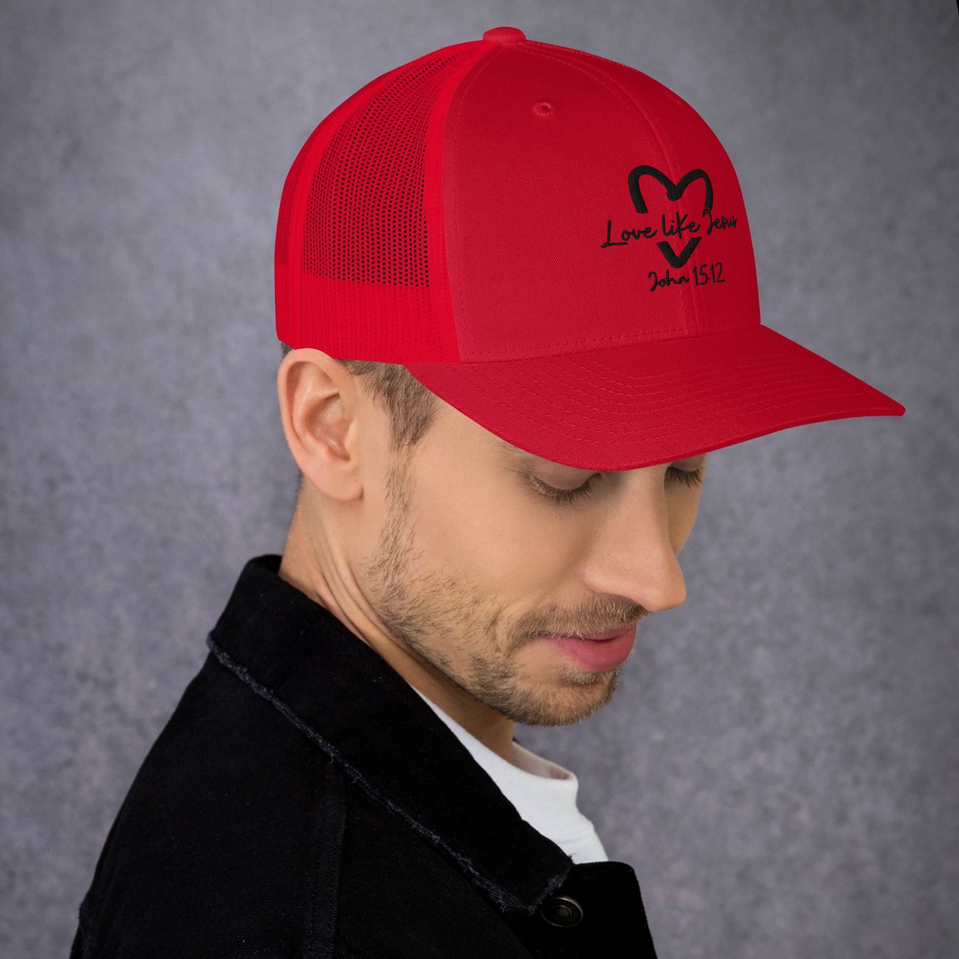 Love Like Jesus Trucker Cap - Red - Right Side View