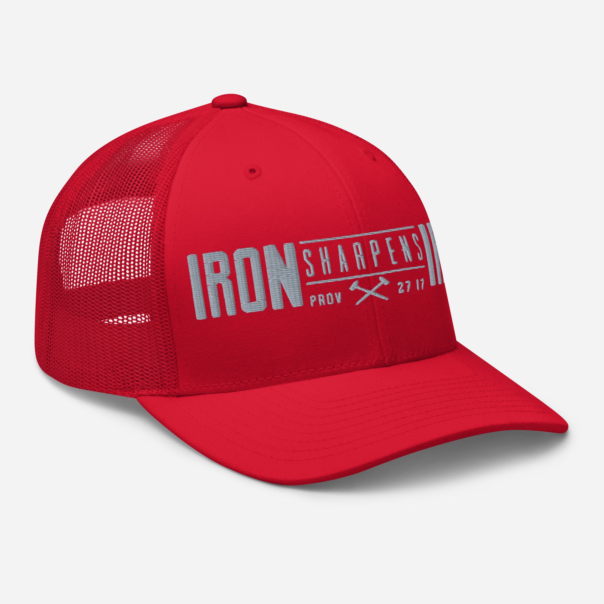 Men's Iron Sharpens Iron Trucker Cap - Red - Right Front View