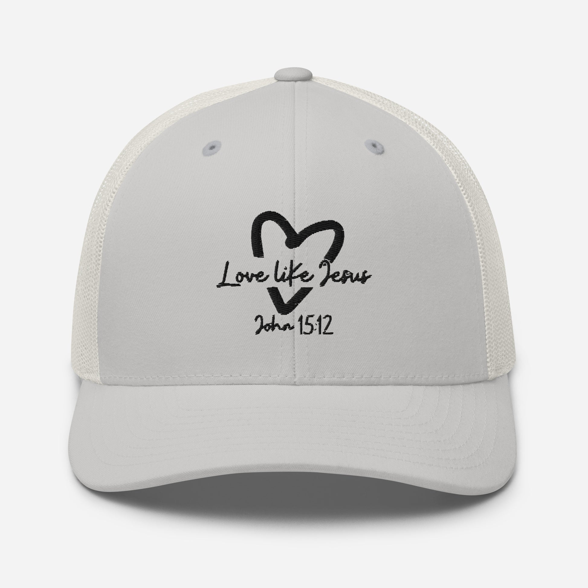 Love Like Jesus Trucker Cap - Silver - Front View