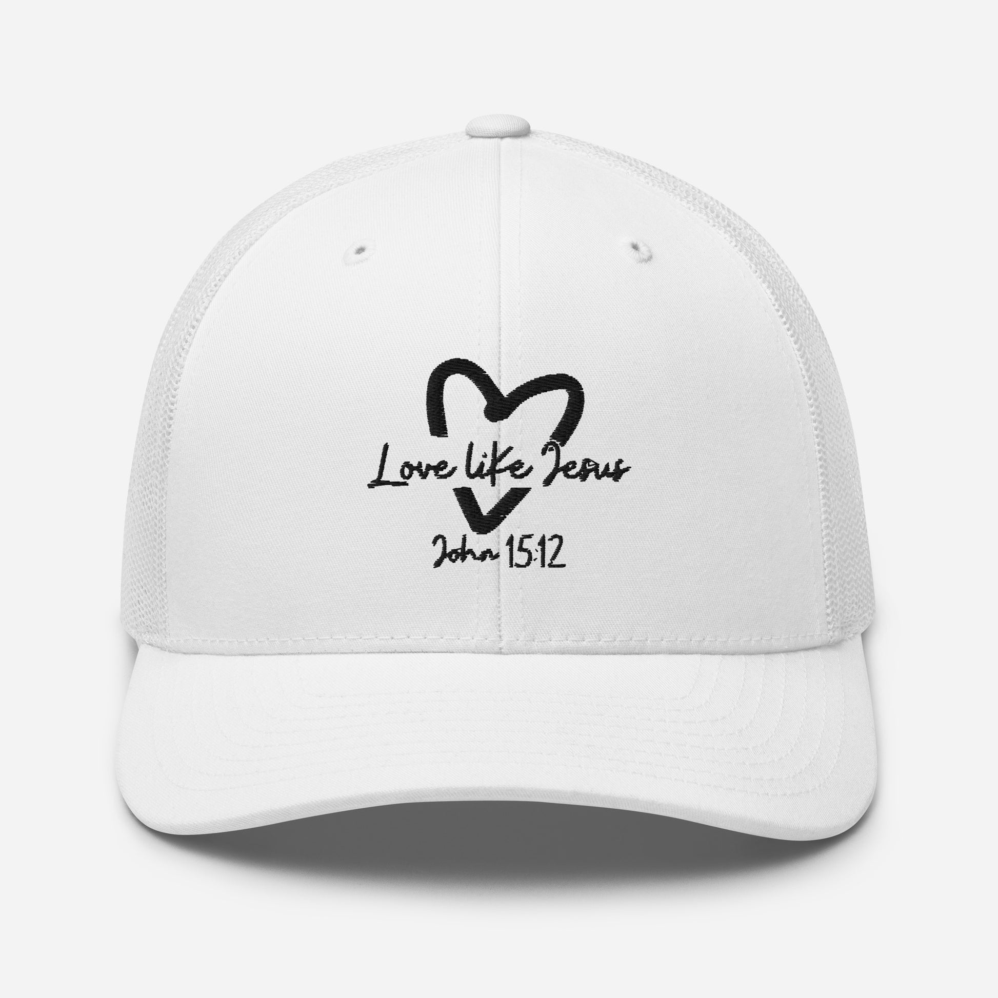 Love Like Jesus Trucker Cap - White - Front View