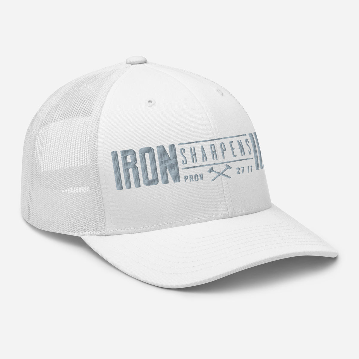 Men's Iron Sharpens Iron Trucker Cap - White - Right Front View
