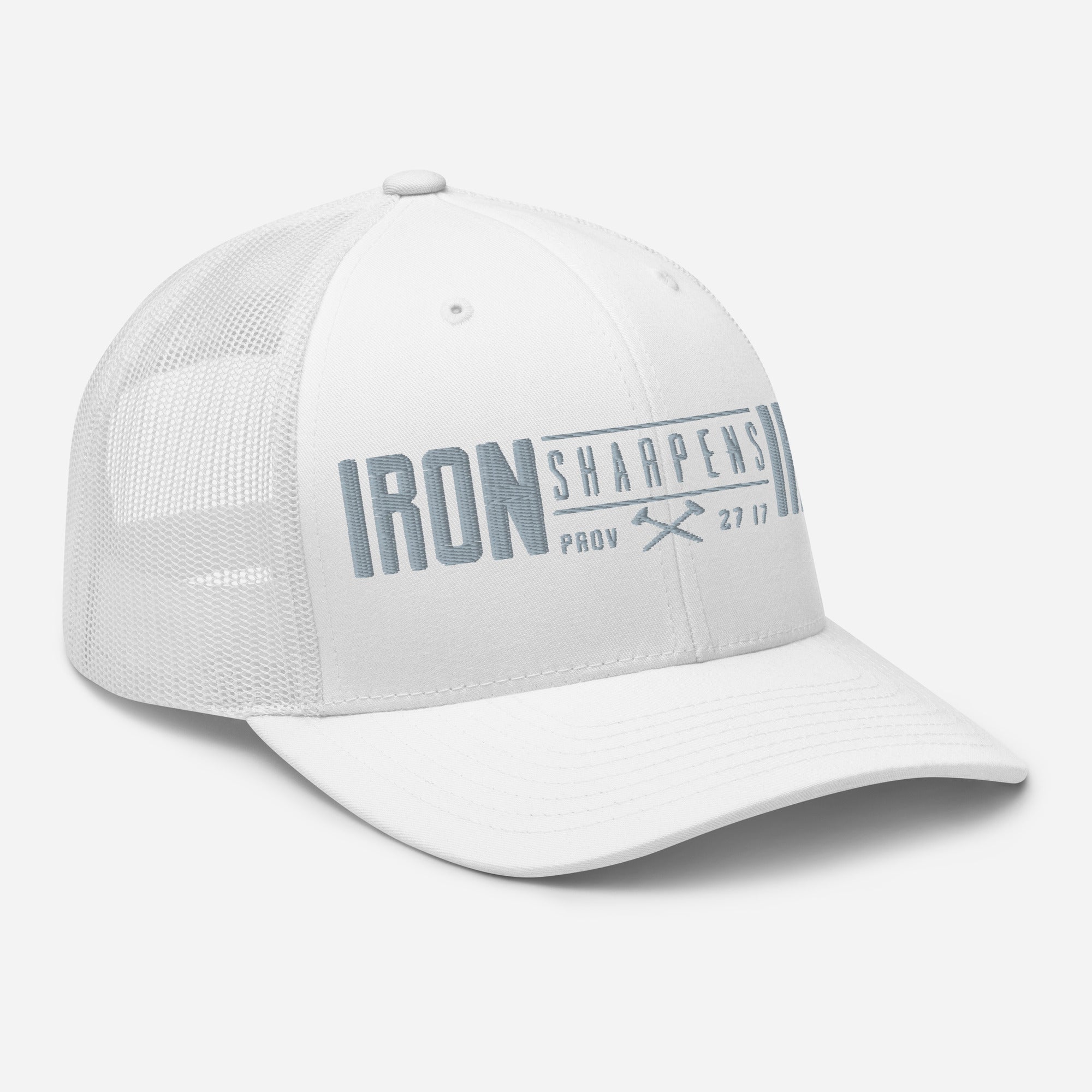 Men's Iron Sharpens Iron Trucker Cap - White - Right Front View