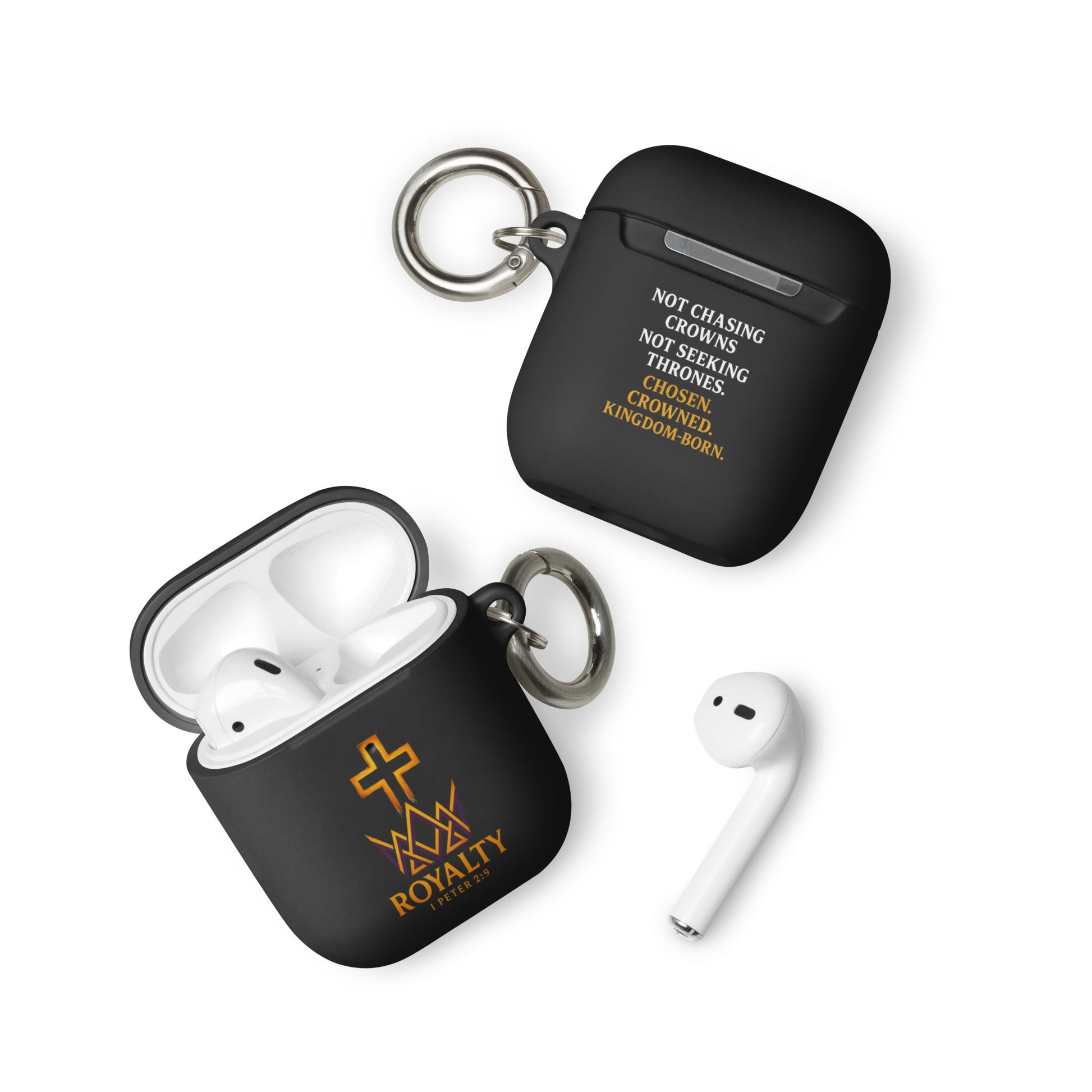 Royalty AirPods Case - Black - Front View