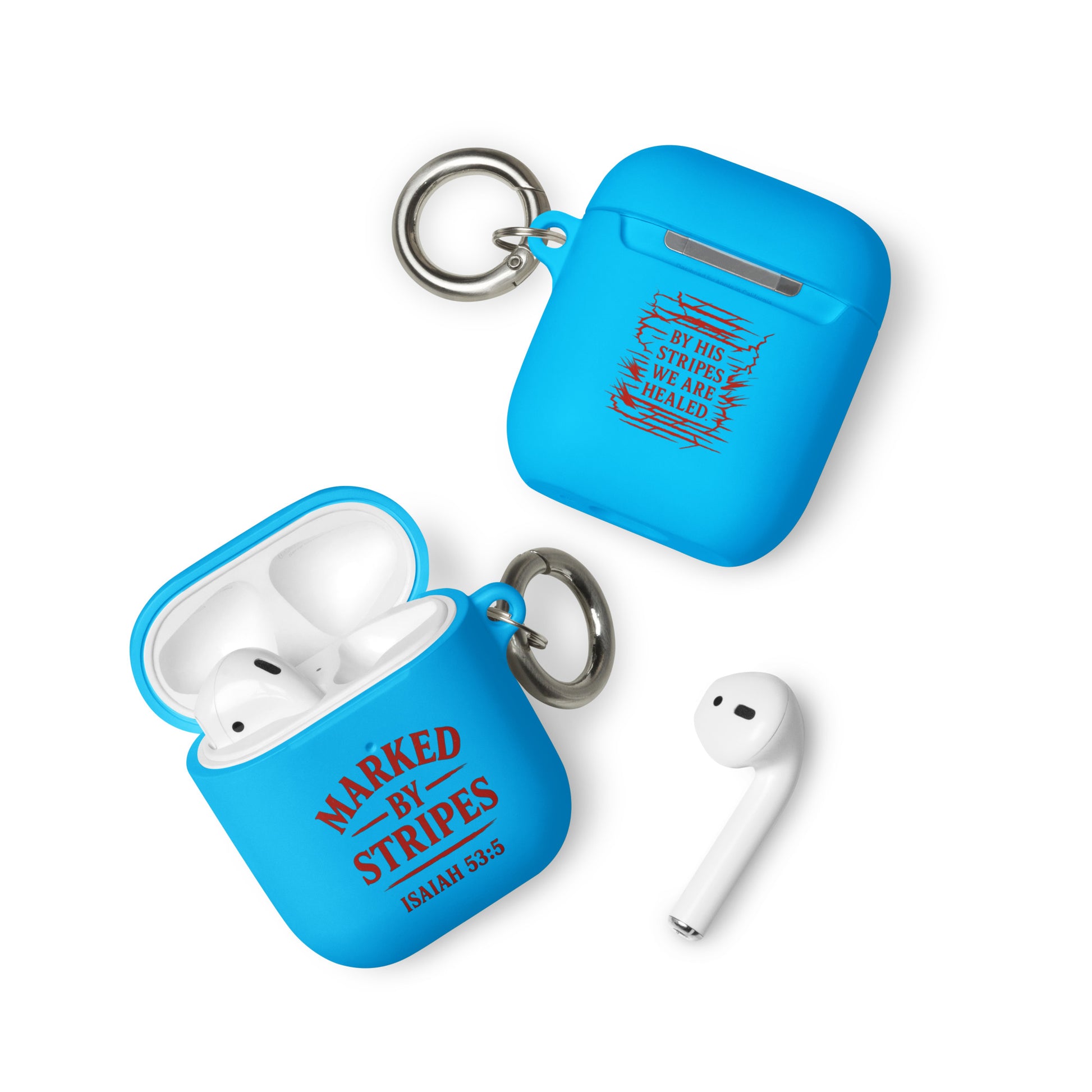 Marked by Stripes AirPods Case - Blue - Front View
