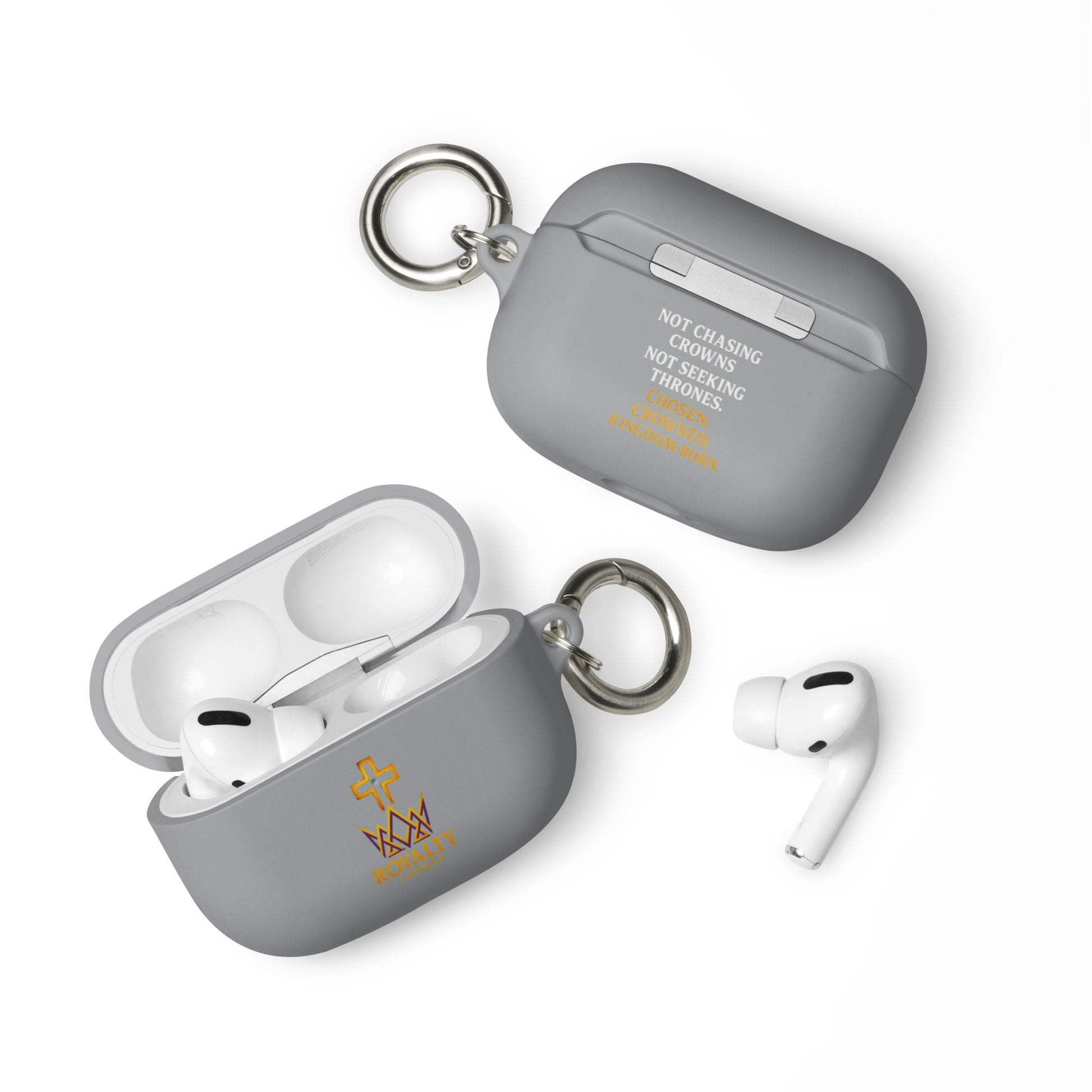 Royalty AirPods Case - Grey - Front View 2