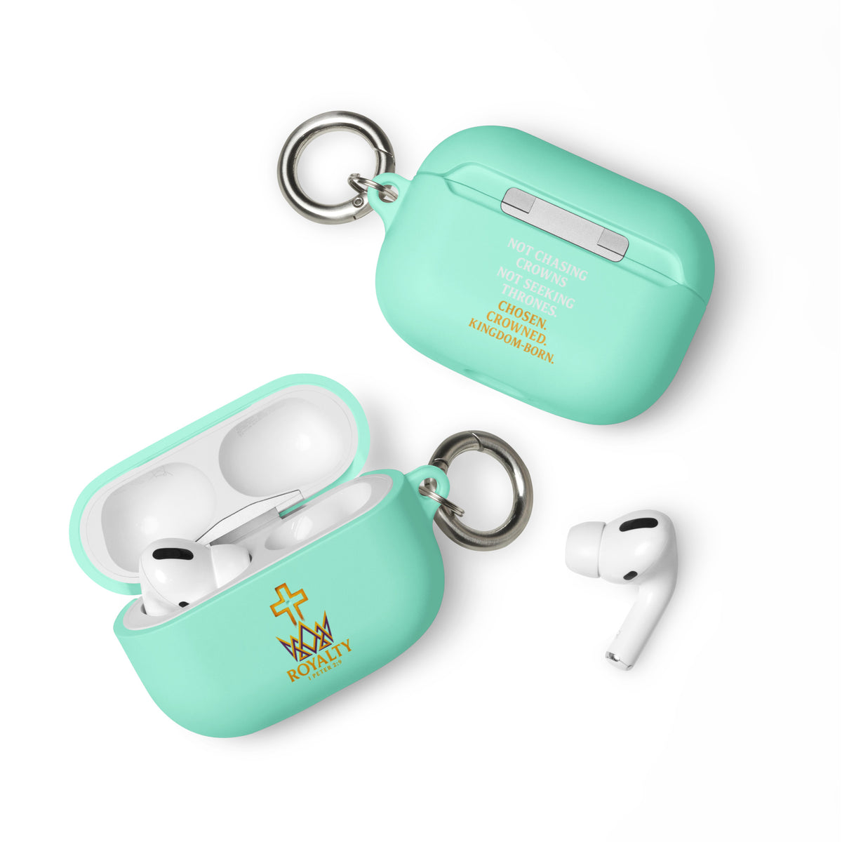 Royalty AirPods Case - Mint - Front View 2
