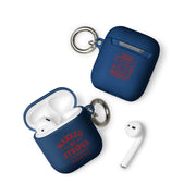 Marked by Stripes AirPods Case - Navy - Front View