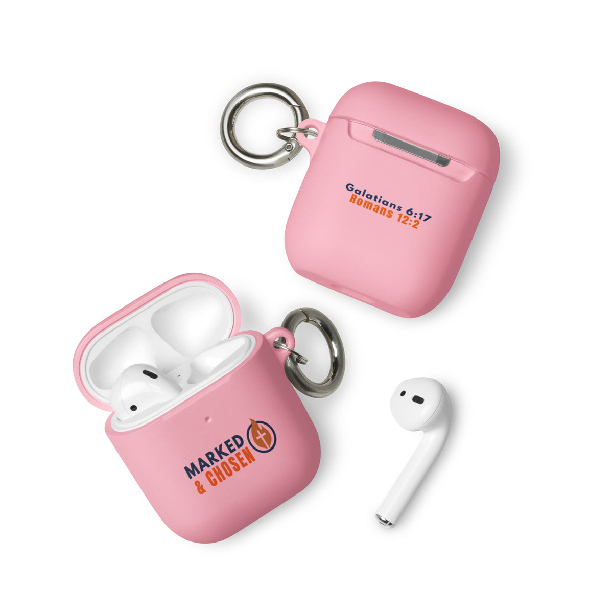 Marked & Chosen Rubber AirPods Case - Pink - Front View