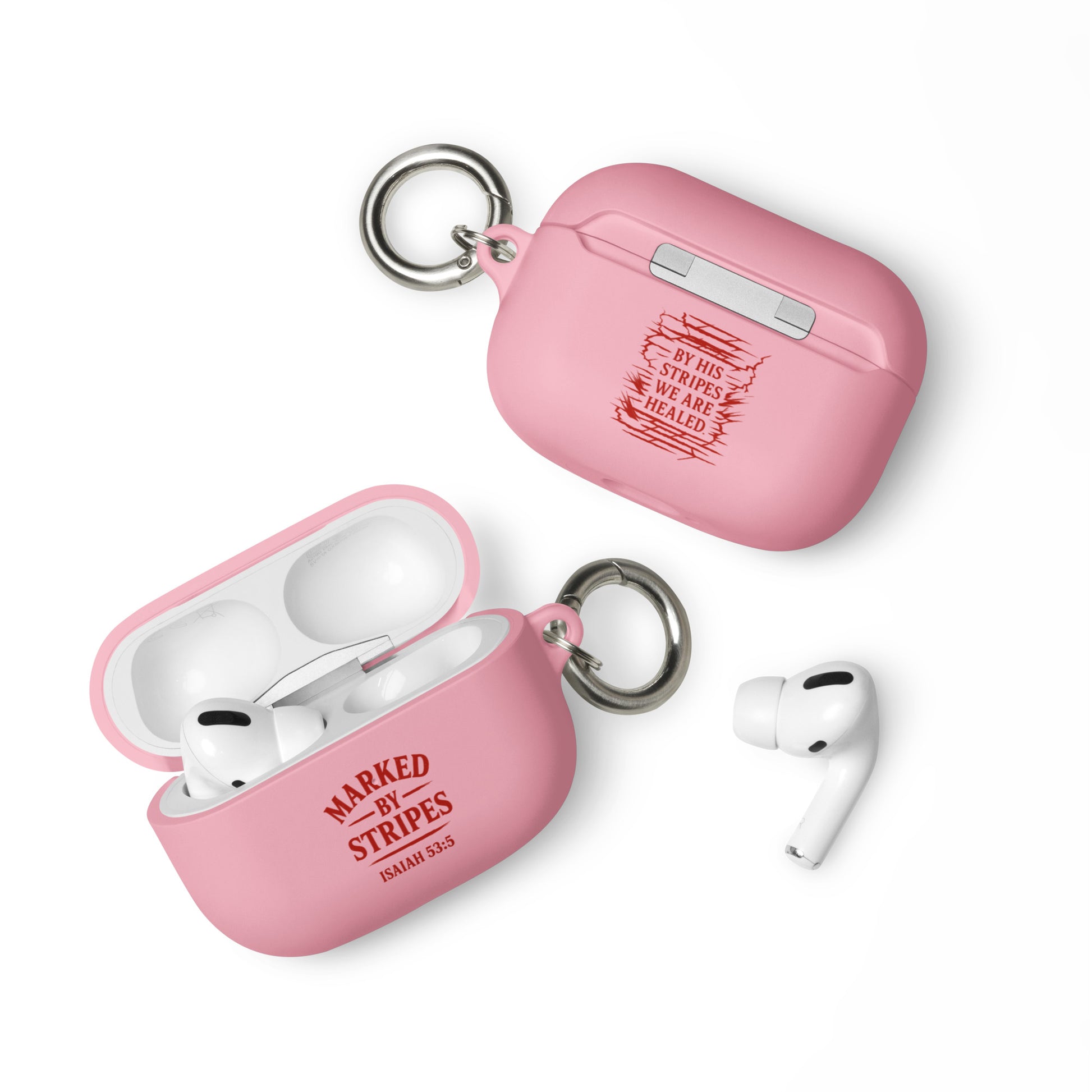 Marked by Stripes AirPods Case - Pink - Front View 2