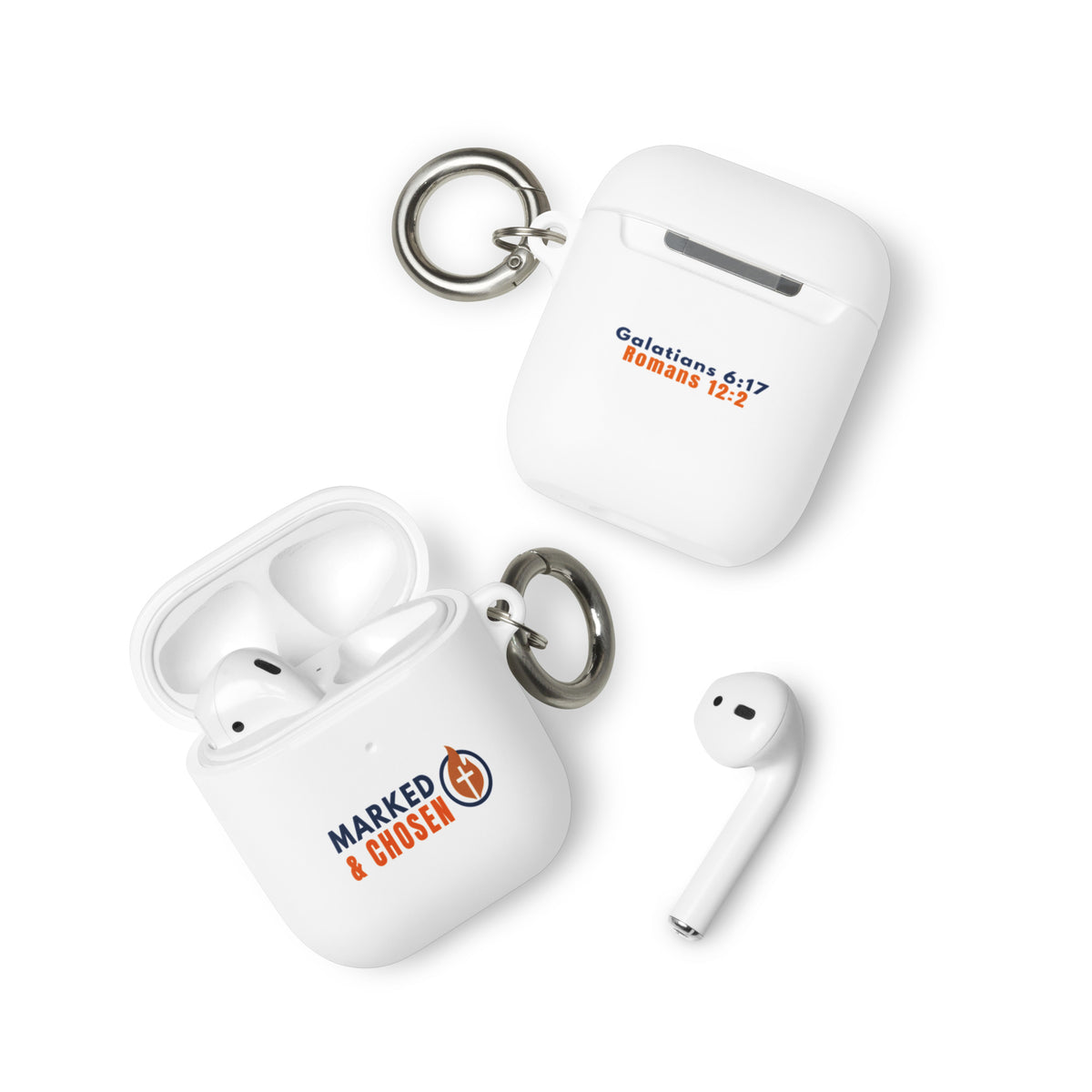 Marked & Chosen Rubber AirPods Case - White - Front View