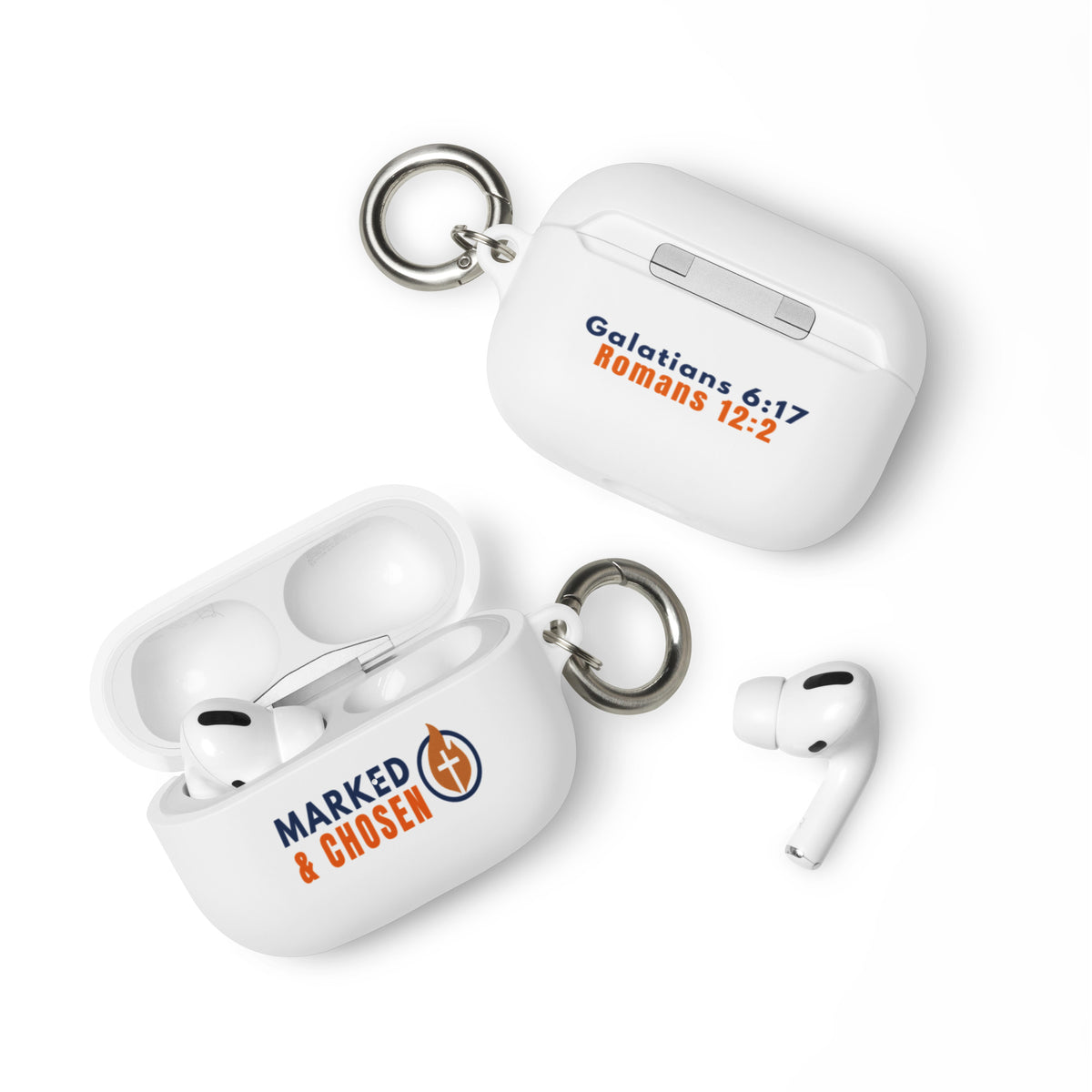 Marked & Chosen Rubber AirPods Case - White - Front View 2