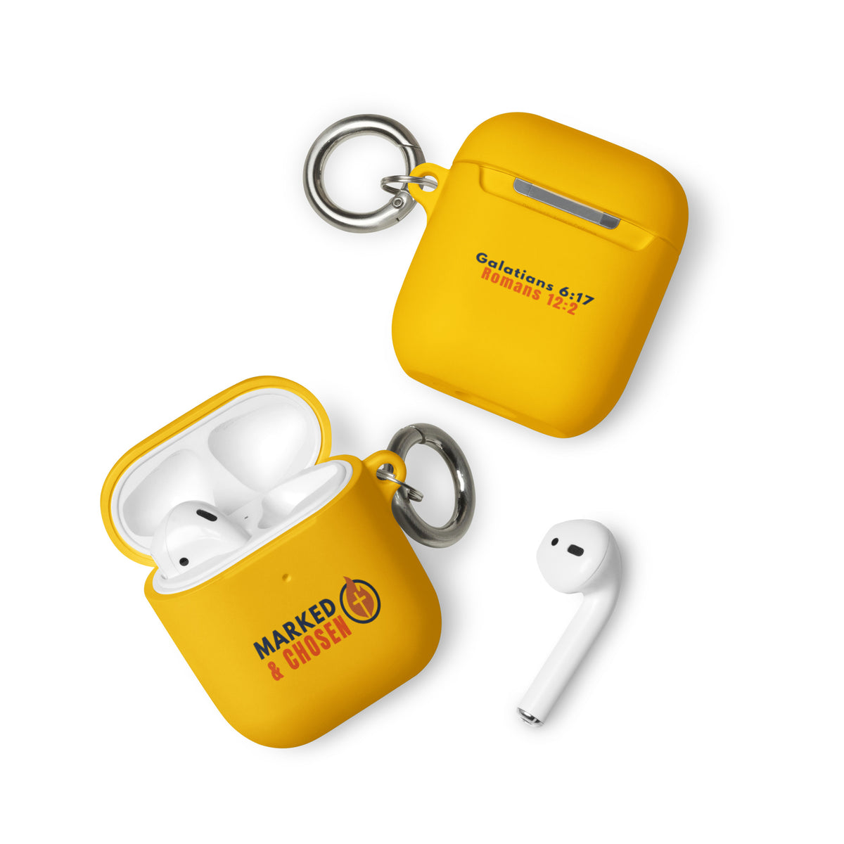 Marked & Chosen Rubber AirPods Case - Yellow - Front View