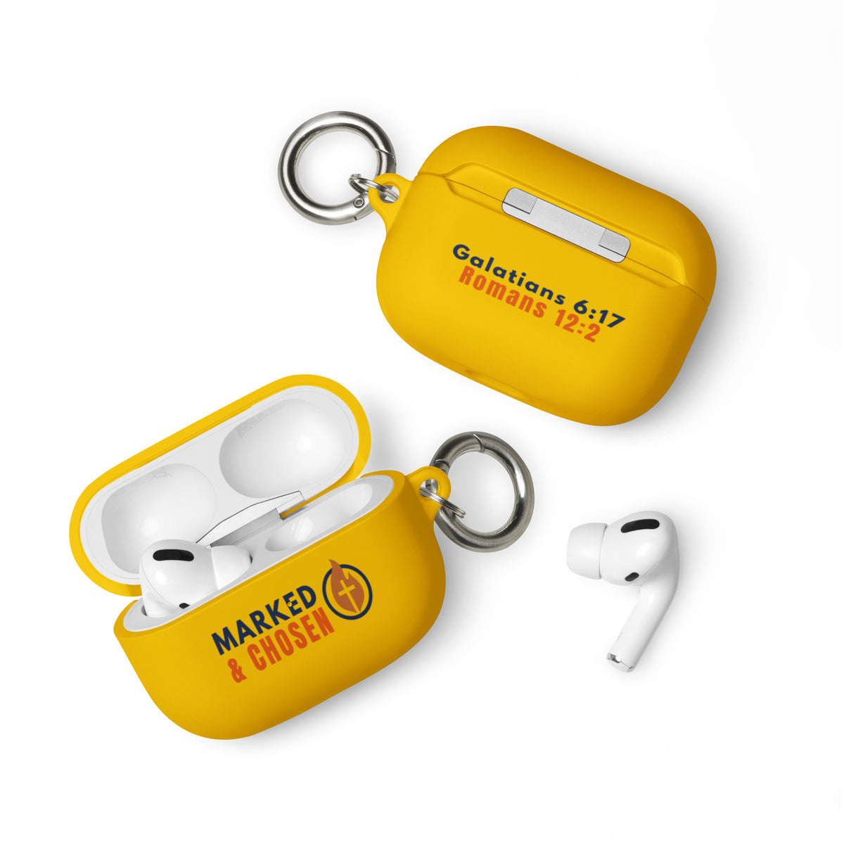 Marked & Chosen Rubber AirPods Case - Yellow - Front View 2