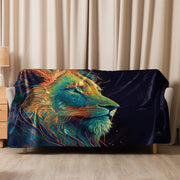 Lion of Judah Green Sherpa Blanket - 60″×80″ - Front View