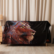 Lion of Judah Red Sherpa Blanket - 60″×80″ - Front View
