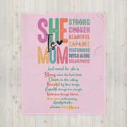 She is Mom Throw Blanket - 50″×60″ - Front View