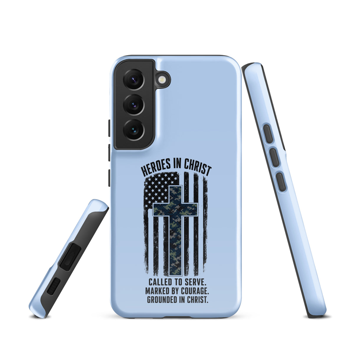 Heroes in Christ Navy Camo Samsung Tough Case - Samsung Galaxy S22 - Front View
