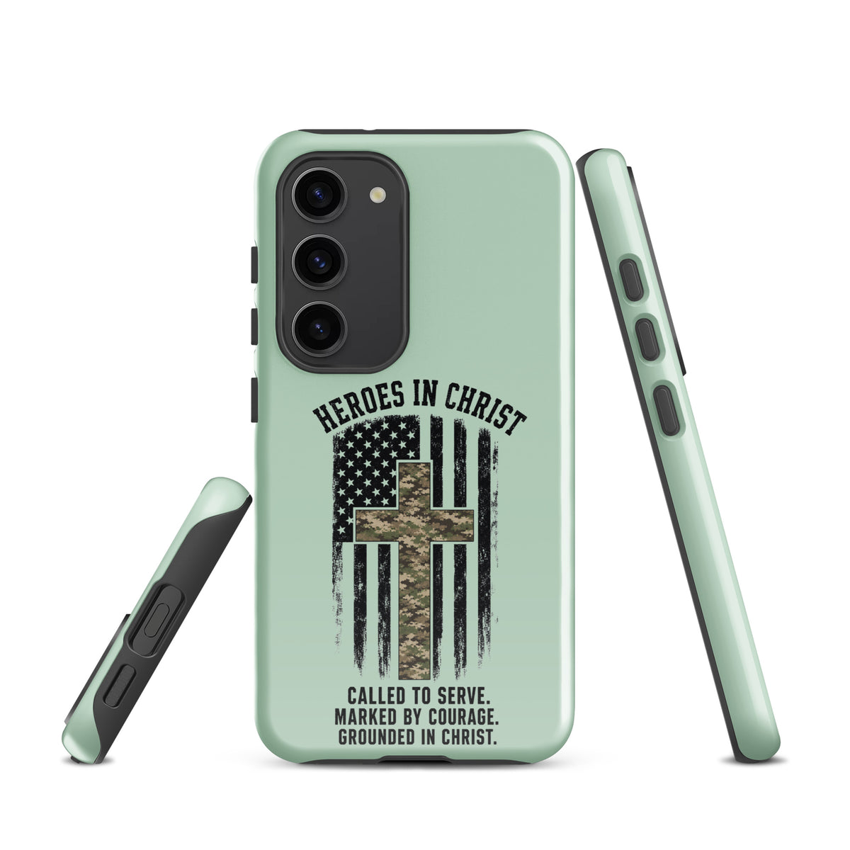 Heroes in Christ Army & Air Force Camo Samsung Tough Case - Samsung Galaxy S23 - Front View